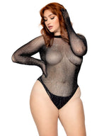 Rhinestone Snap Crotch Gloved Bodysuit - 1x/2x by Leg Avenue from LoveMart Co.