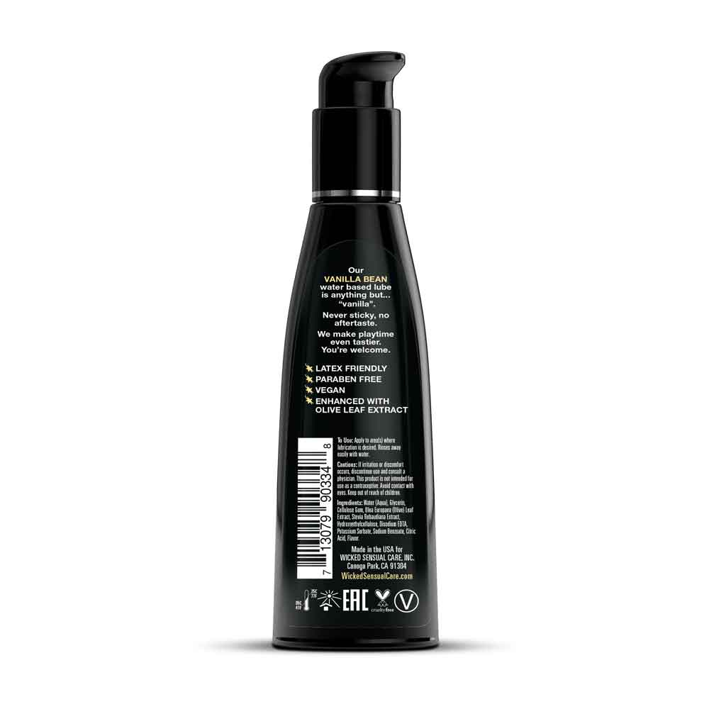 Vanilla Bean Flavored Water Based Intimate Lubricant - 4 Fl. Oz. by Wicked Sensual Care from LoveMart Co.