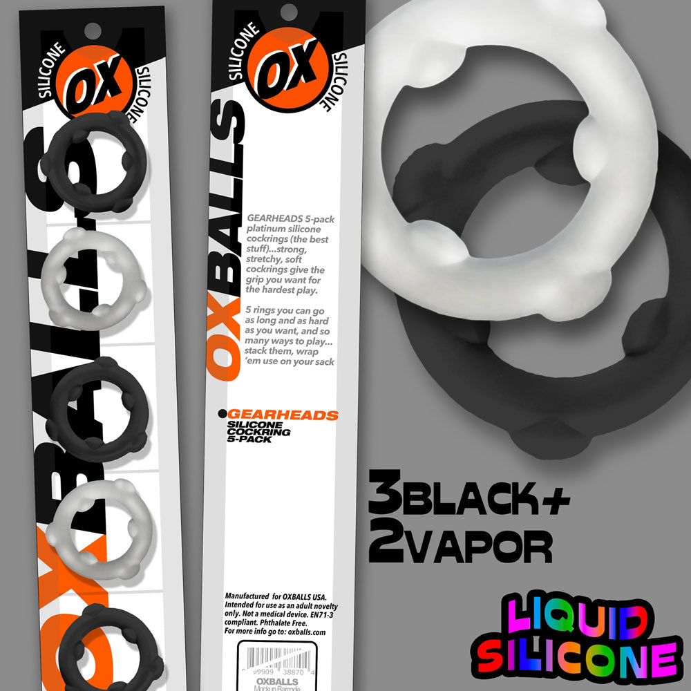 Gearheads 5 Pack Spinner Rings - Vapor by Oxballs from LoveMart Co.