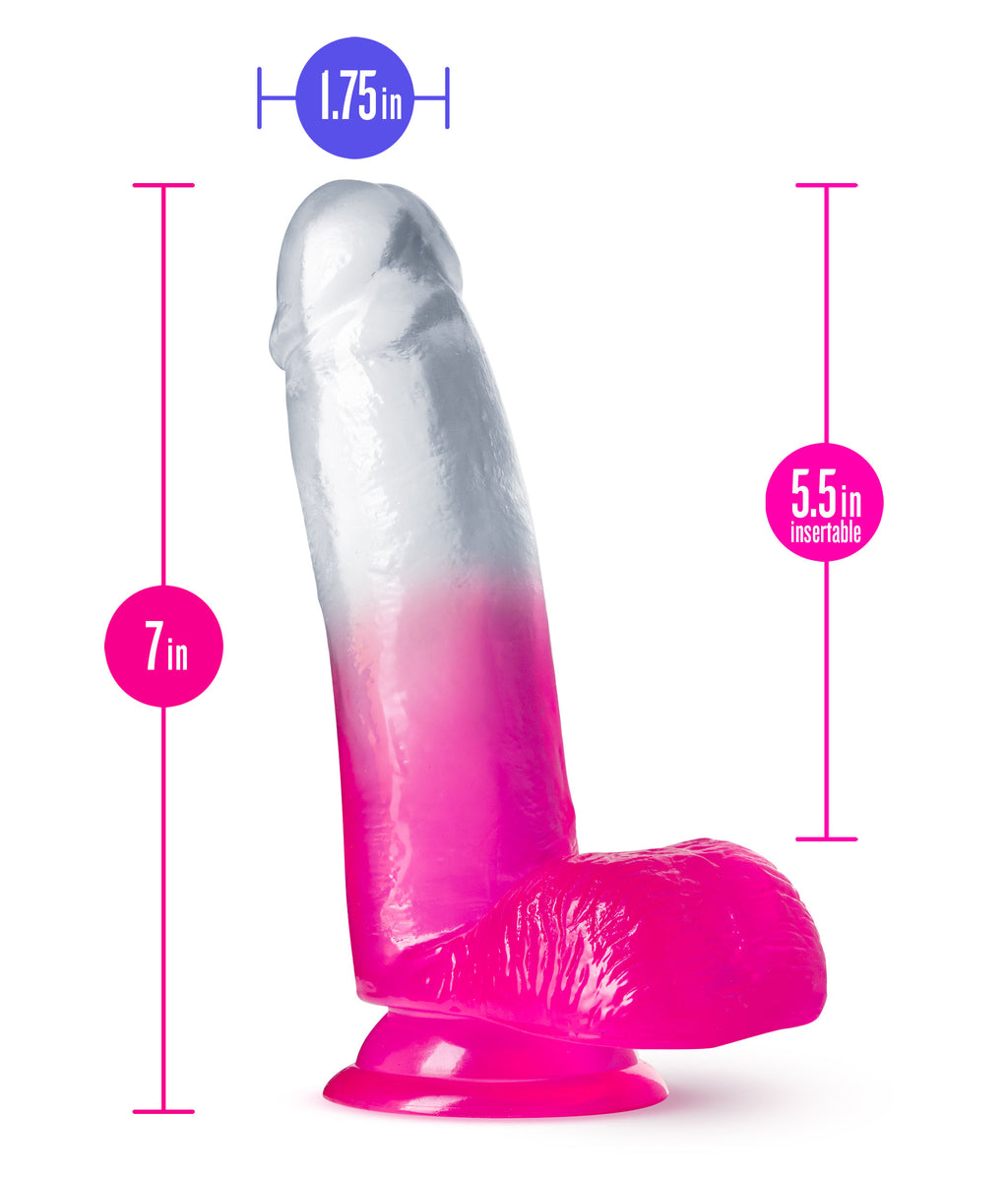 B Yours - Sugar Magnolia - 7 Inch Dildo - Fuchsia by Blush from LoveMart Co.