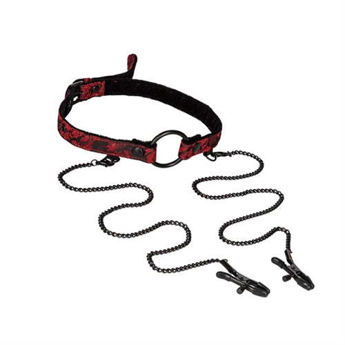 Scandal Open Mouth Gag With Clamps by CalExotics from LoveMart Co.