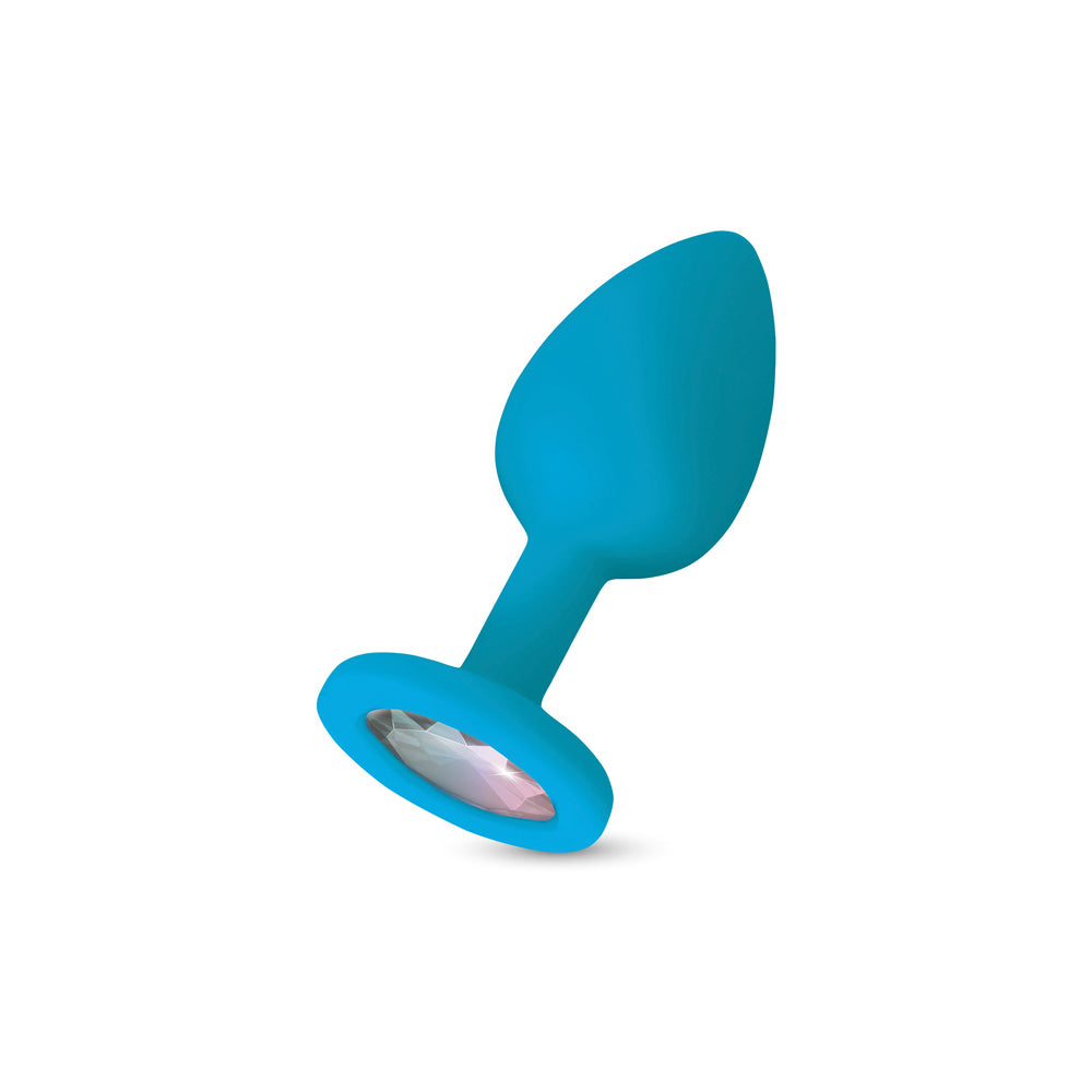 Gemma Clear Iridescent Gem Silicone Plug - L by Viben from LoveMart Co.