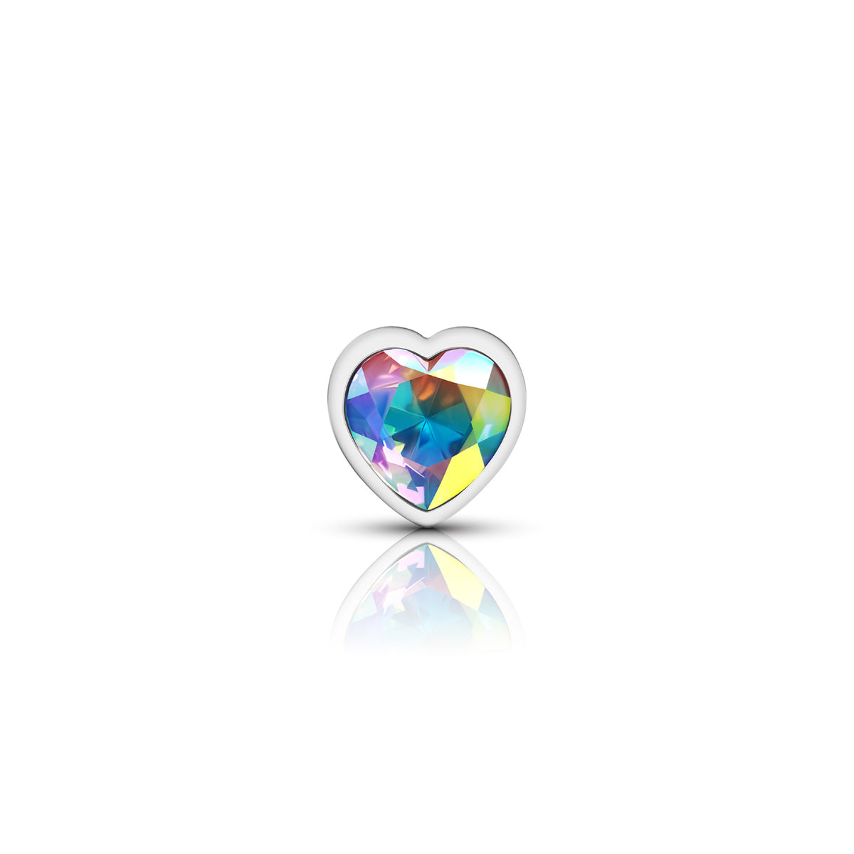Iridescent Heart Gem Silver Metal Plug - Sm by Viben from LoveMart Co.