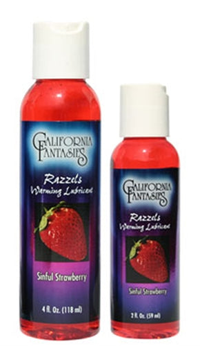 Razzels Warming Lubricant - Sinful Strawberry - 2.5 Oz. Bottle by California Fantasies from LoveMart Co.