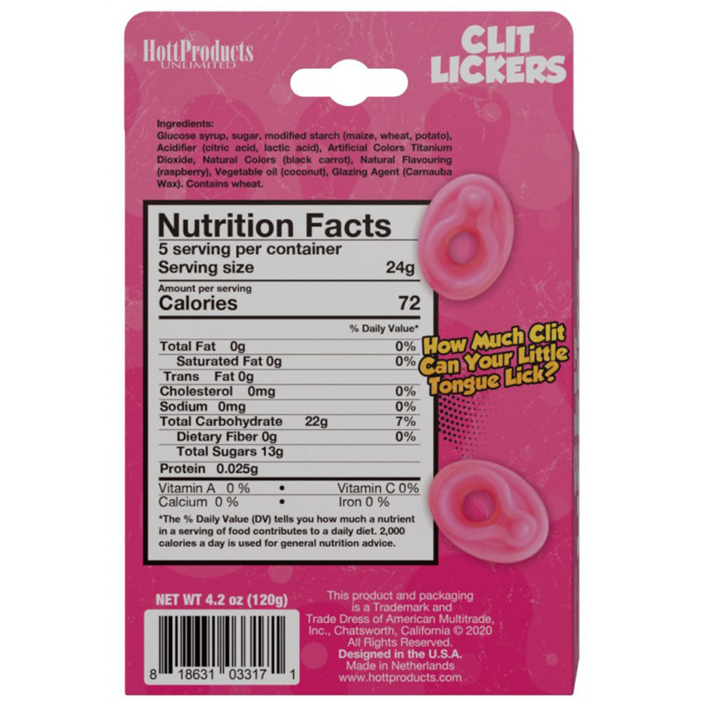 Clit Lickers Gummies Raspberry Flavors 4.2oz by Hott Products from LoveMart Co.