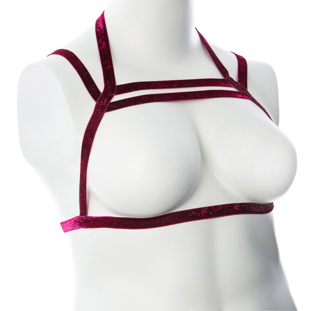 Gender Fluid Sugar Coated Harness - Small/large - Raspberry by Voodoo Toys from LoveMart Co.