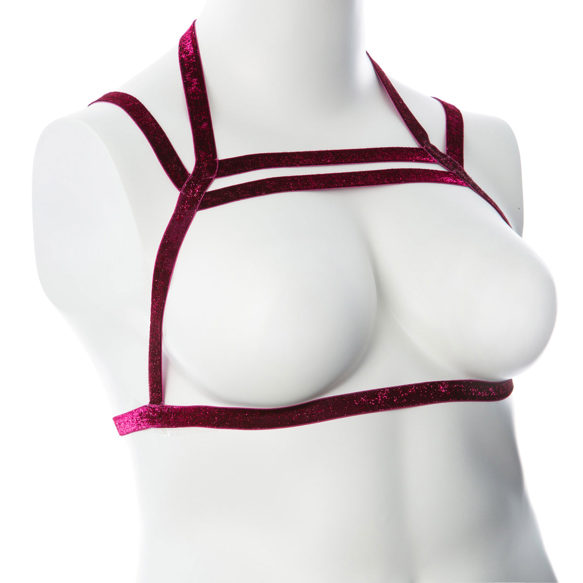 Gender Fluid Sugar Coated Harness - Small/large - Raspberry by Voodoo Toys from LoveMart Co.