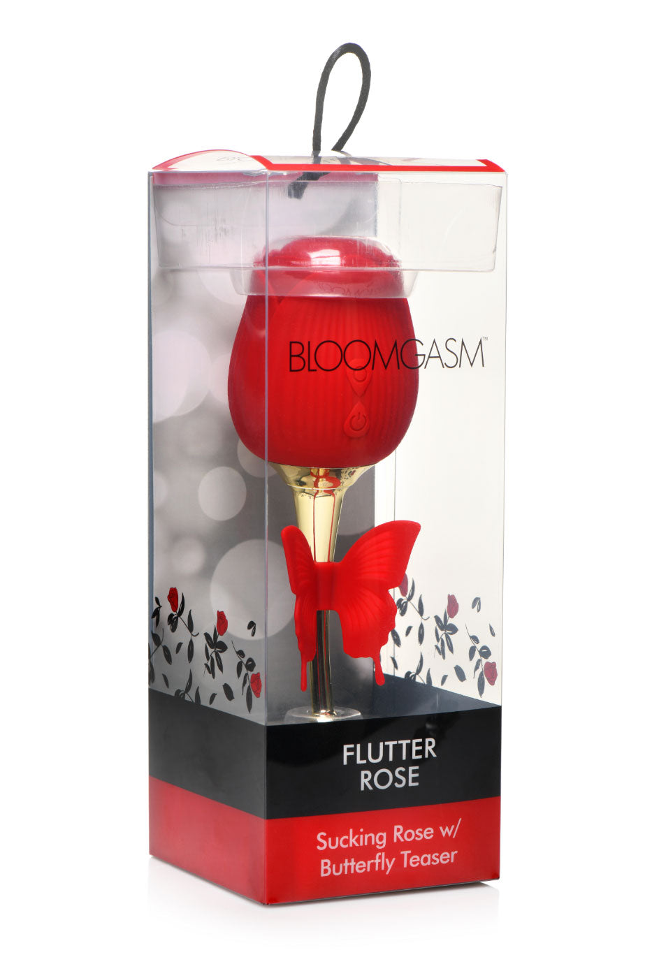 Bloomgasm Flutter Rose Sucking Rose with Butterfly Teaser by XR Brands from LoveMart Co.