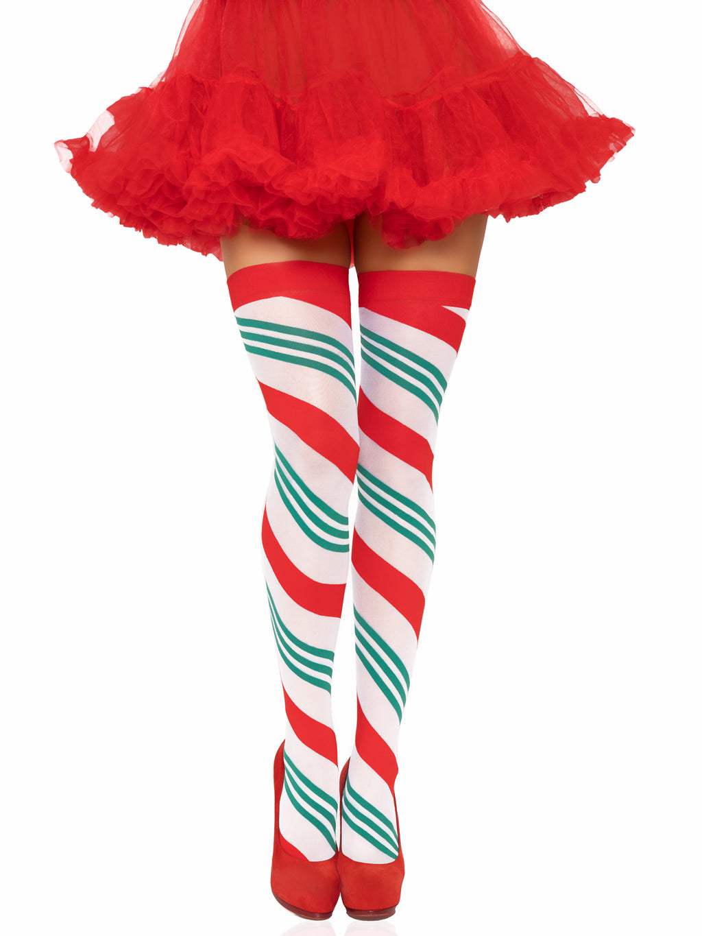Holiday Ribbon Thigh High - Swirl by Leg Avenue from LoveMart Co.