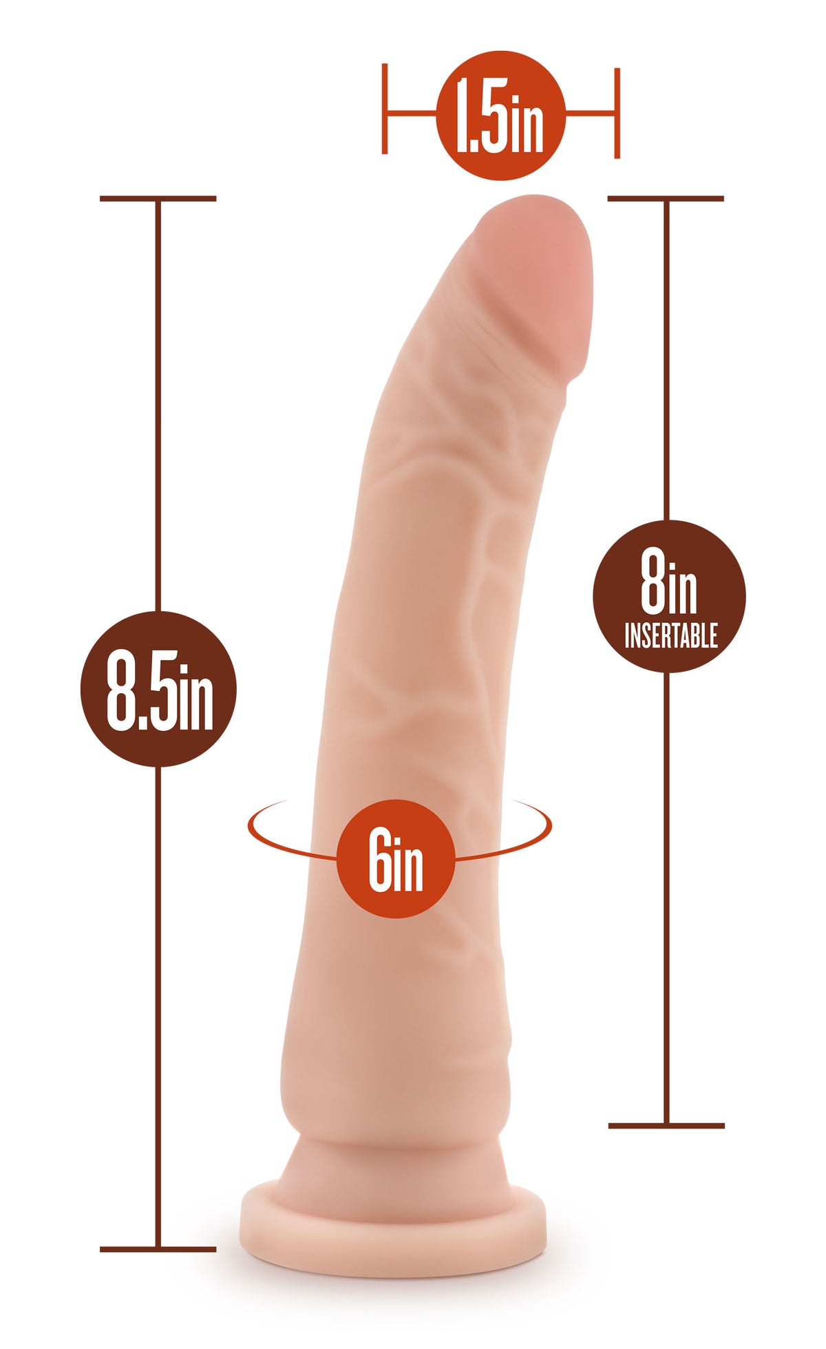 Dr. Skin Silicone - Dr. Noah - 8 Inch Dong With Suction Cup - Vanilla by Blush from LoveMart Co.