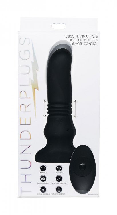 Thunder Plugs Silicone Vibrating and Thrusting Plug by XR Brands from LoveMart Co.