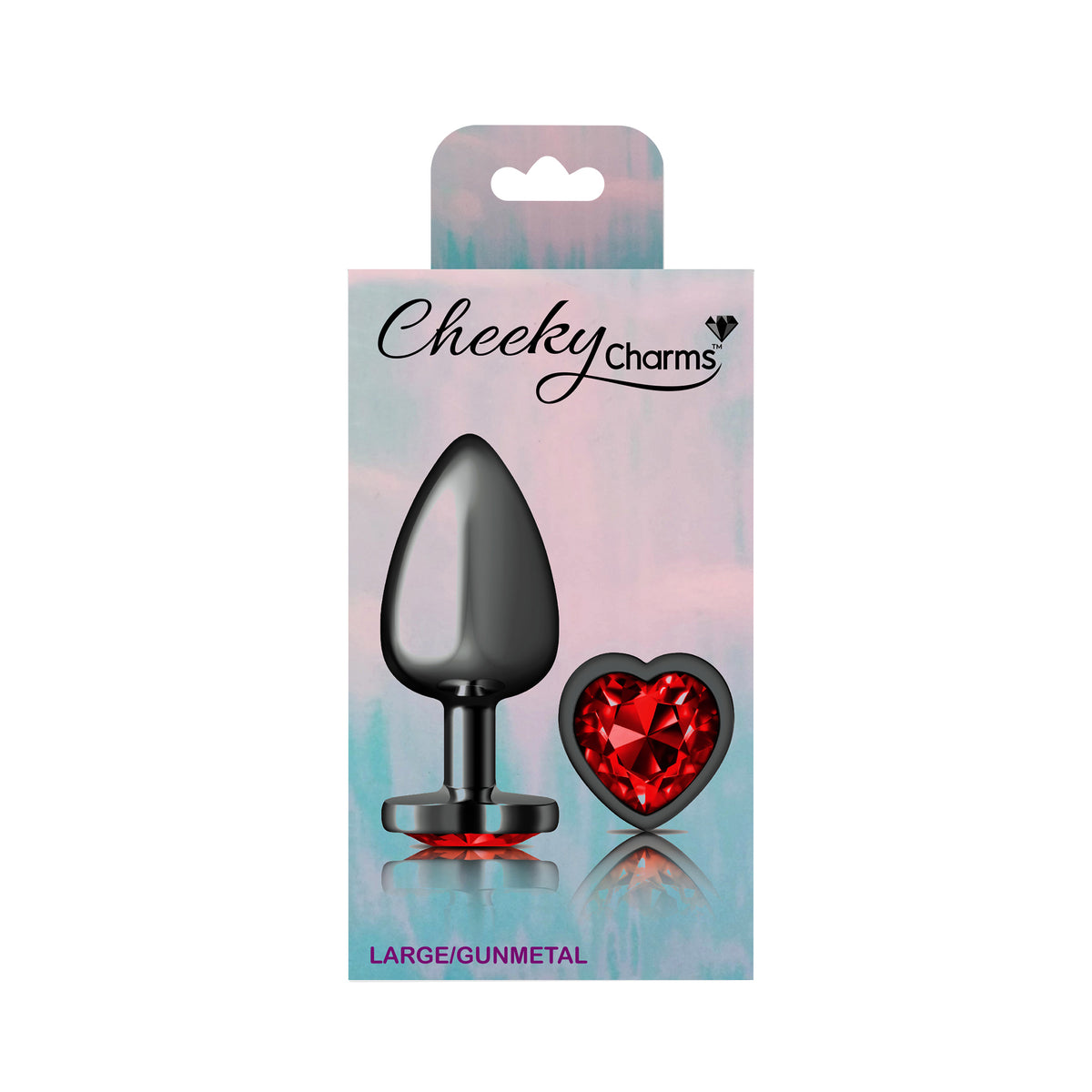 Deep Heart Gem Gunmetal Metal Plug - Lg by Viben from LoveMart Co.