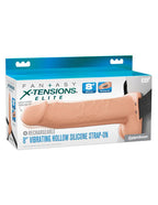 Fantasy X-Tensions Elite 8" Vibrating Hollow Silicone Strap-on - Light by Pipedream from LoveMart Co.