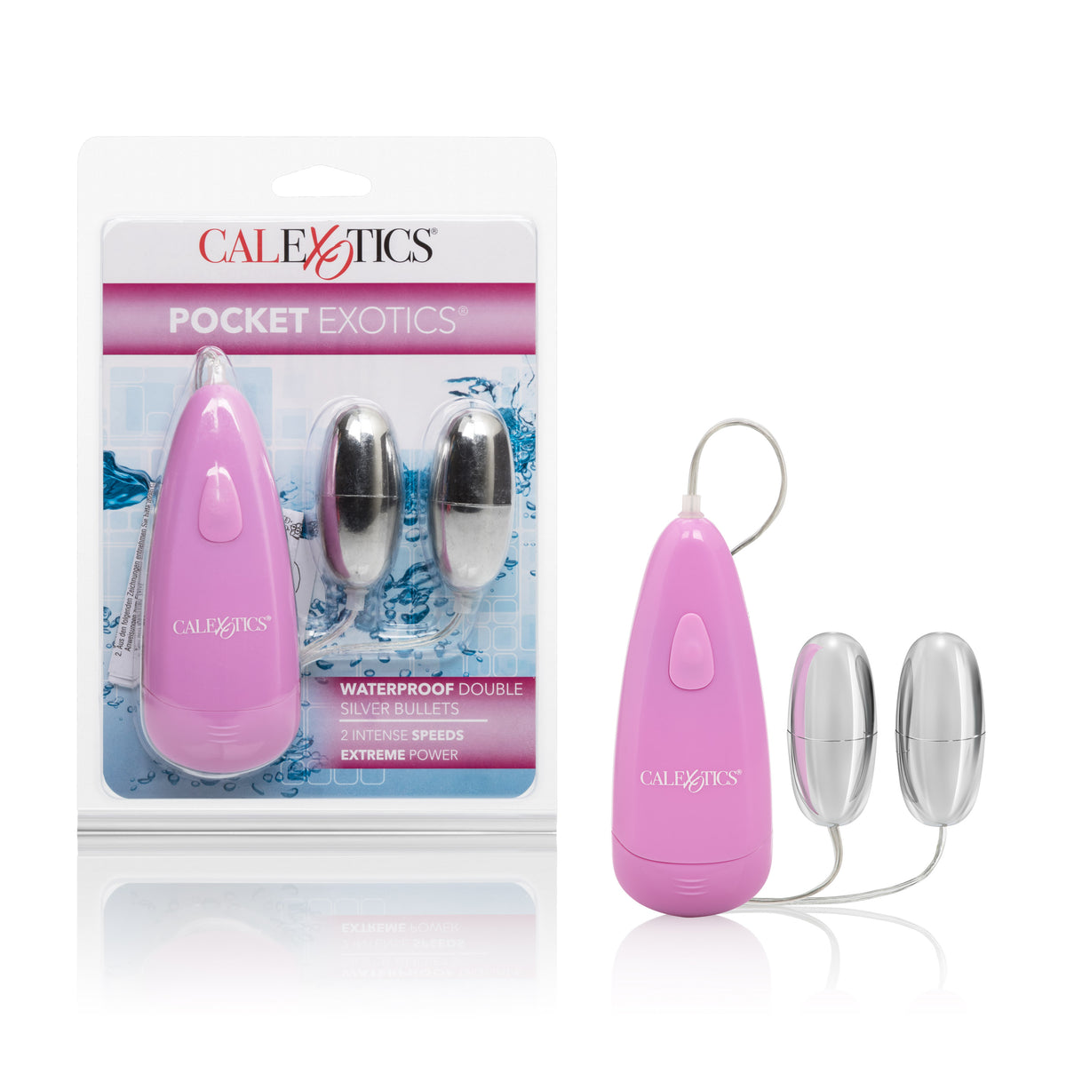 Pocket Exotics Waterproof Double Silver Bullets by CalExotics from LoveMart Co.