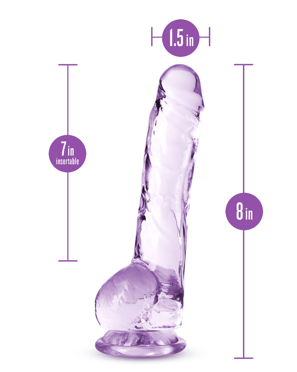 Naturally Yours - 8 Inch Crystalline Dildo - Amethyst by Blush from LoveMart Co.