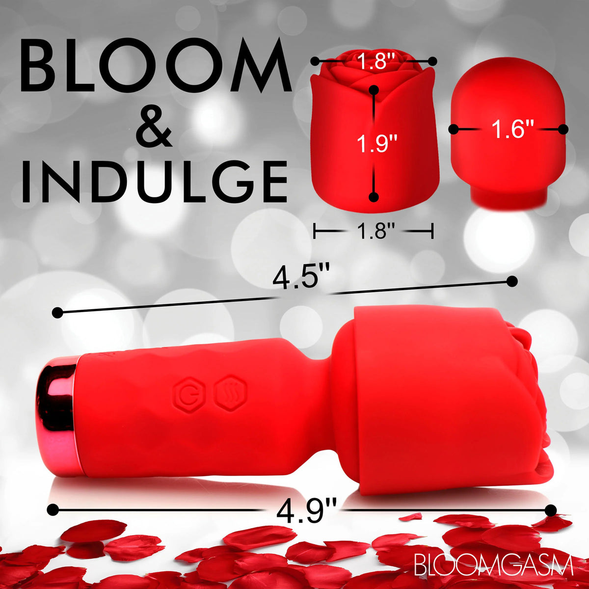 Pleasure Rose-Petite Mini Silicone Rose Wand by XR Brands from LoveMart Co.