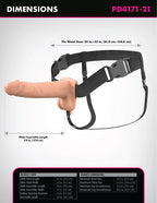 Fantasy X-Tensions Elite 7" Vibrating Hollow Silicone Strap-on - Light by Pipedream from LoveMart Co.
