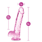 Naturally Yours - 6 Inch Crystalline Dildo - Rose by Blush from LoveMart Co.