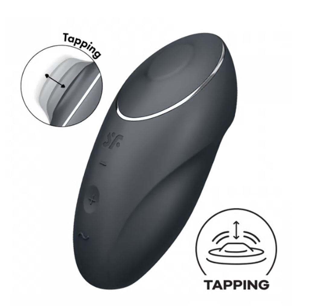Satisfyer Tap and Climax 1 Vibrator - Grey by Satisfyer from LoveMart Co.