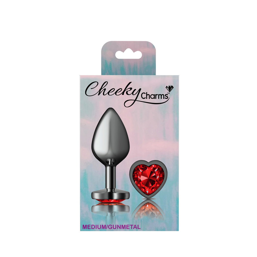 Deep Heart Gem Gunmetal Metal Plug - Md by Viben from LoveMart Co.