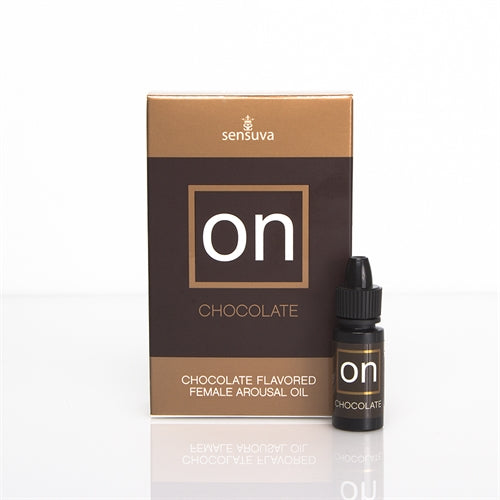 On Chocolate Flavored Arousal Oil - Medium Box - 0.17 Fl. Oz. Box by Sensuva from LoveMart Co.