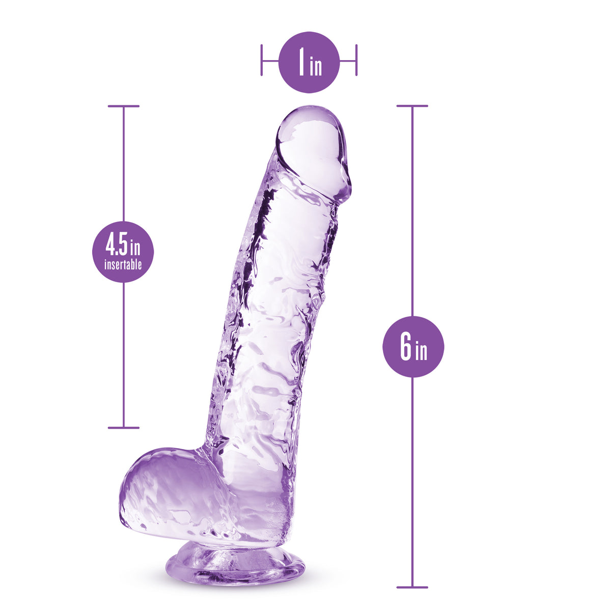 Naturally Yours - 6 Inch Crystalline Dildo - Amethyst by Blush from LoveMart Co.