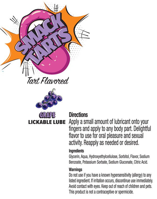 Smack Tarts Lube 3ml Pouch Display 36pc - Sour Grape by Little Genie from LoveMart Co.