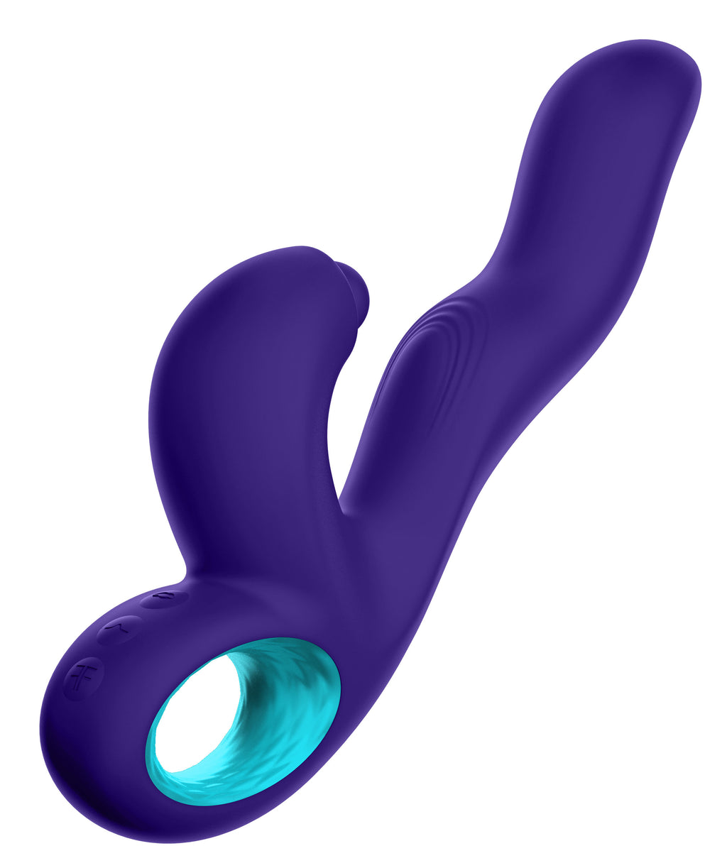 Klio Triple Action Thumping Rabbit Vibrator - Dark by Femme Funn from LoveMart Co.