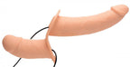 Power Pegger Silicone Vibrating Double Dildo With Harness - Flesh by XR Brands from LoveMart Co.