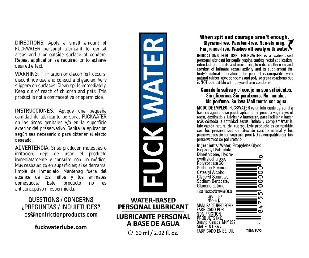 Fuck Water Water-Based Lubricant - 2 Fl. Oz. by Fuck Water from LoveMart Co.