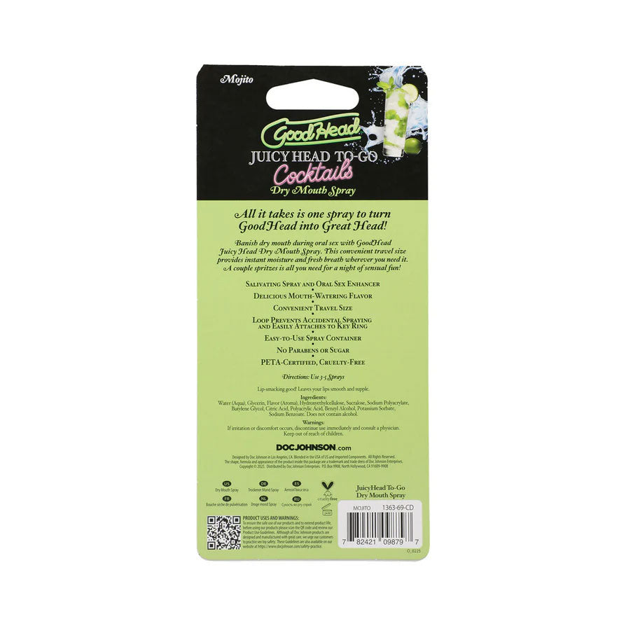 Goodhead Juicy Head Cocktails Dry Mouth Spray to-Go - Mojito by Doc Johnson from LoveMart Co.