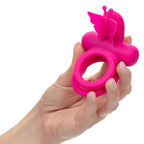 Silicone Rechargeable Dual Butterfly Ring by CalExotics from LoveMart Co.