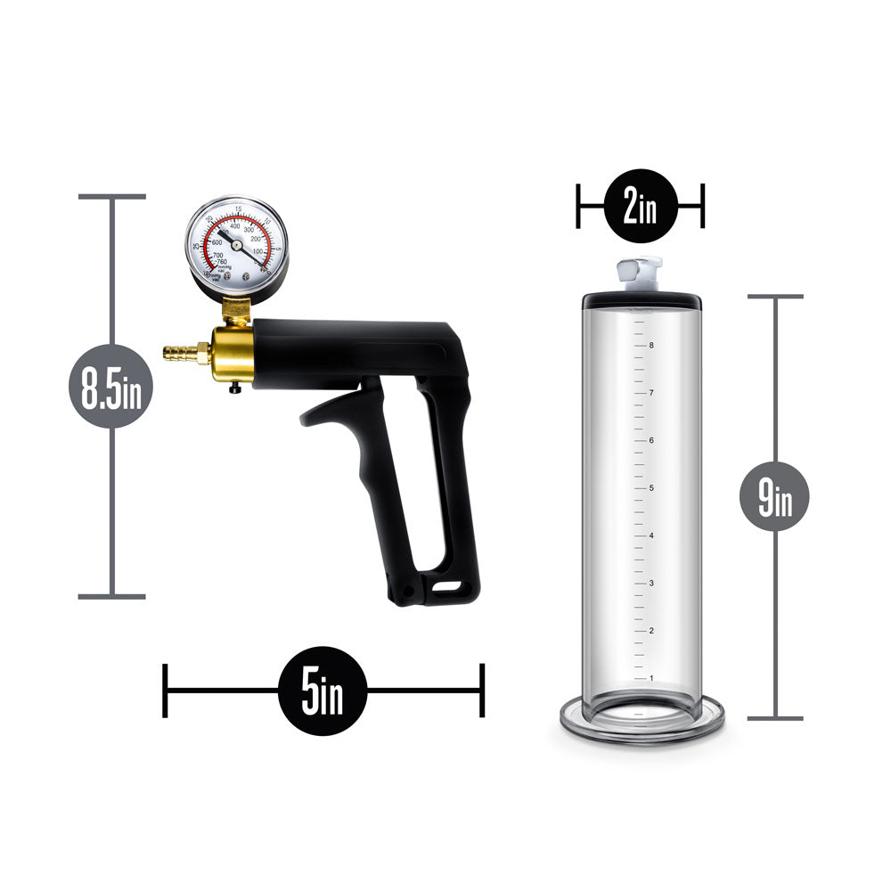 Performance Vx7 Vacuum Penis Pump With Brass Trigger & Pressure Gauge by Blush from LoveMart Co.