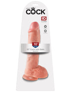 King Cock 10-Inch Cock With Balls - Flesh by Pipedream from LoveMart Co.