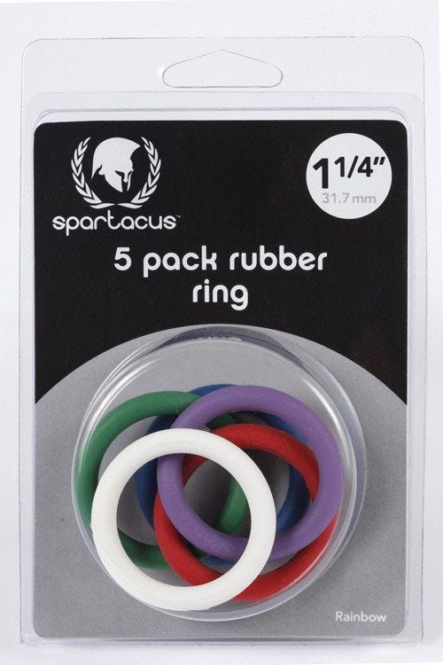 Rubber C-Ring Set - 1.25 Inches - Rainbow by Spartacus from LoveMart Co.