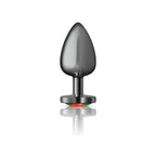Rainbow Heart Gem Gunmetal Metal Plug - Lg by Viben from LoveMart Co.