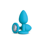 Gemma Clear Iridescent Gem Silicone Plug - L by Viben from LoveMart Co.