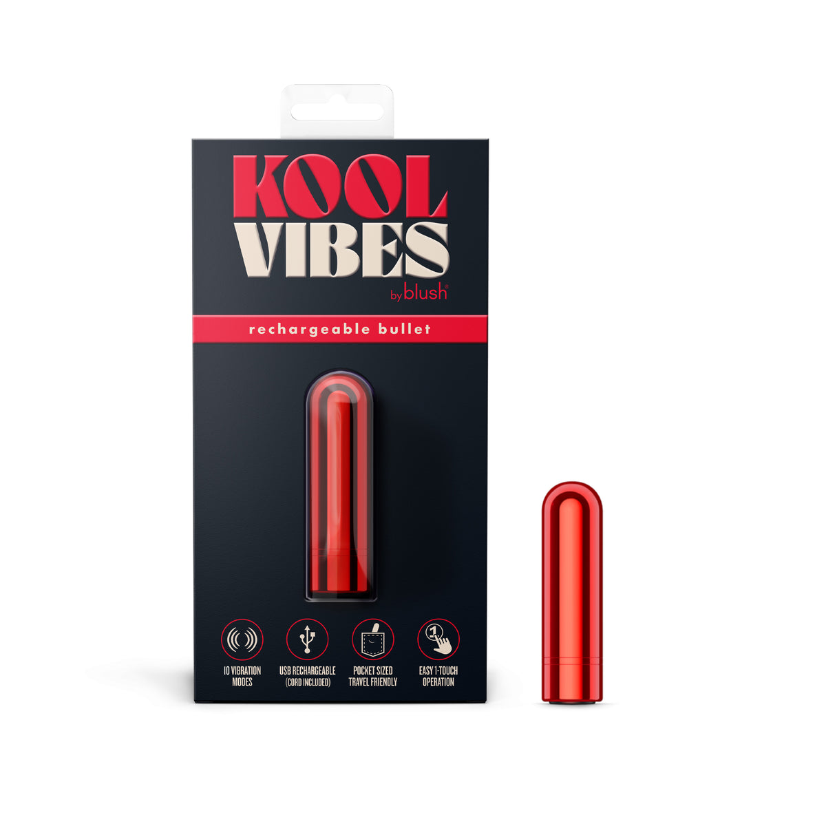 Kool Vibes - Rechargeable Mini Bullet - Cherry by Blush from LoveMart Co.
