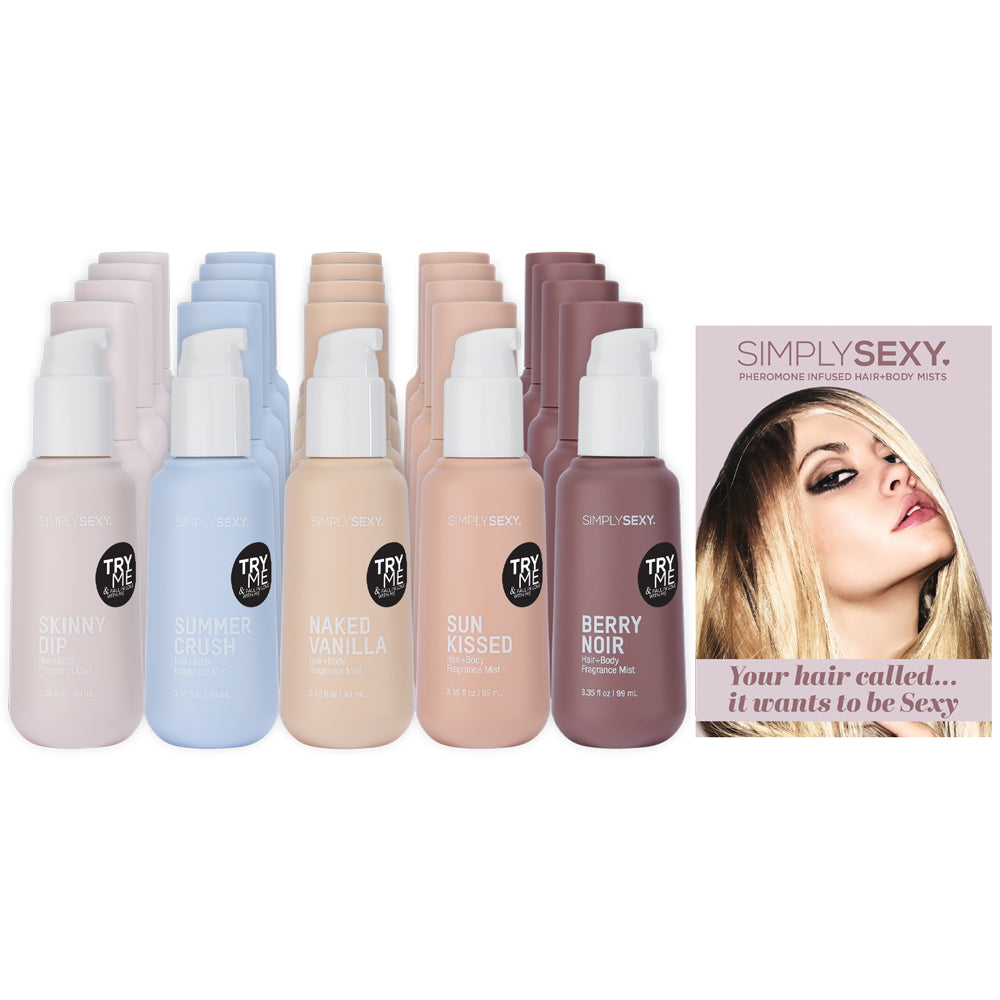 Simply Sexy Pheromone Hair and Body Mist Bundle With Testers 26 Pc by Classic Brands from LoveMart Co.