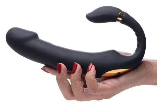10x Pleasure Pose Come Hither Silicone Vibe With Poseable Clit Stim by XR Brands from LoveMart Co.