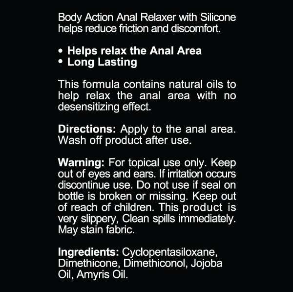 Body Action Anal Relaxer Silicone Lubricant 1.7 Oz by Body Action from LoveMart Co.