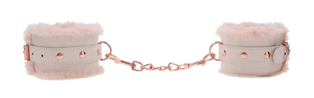 Peaches N Creame Fur Handcuffs by Sportsheets from LoveMart Co.