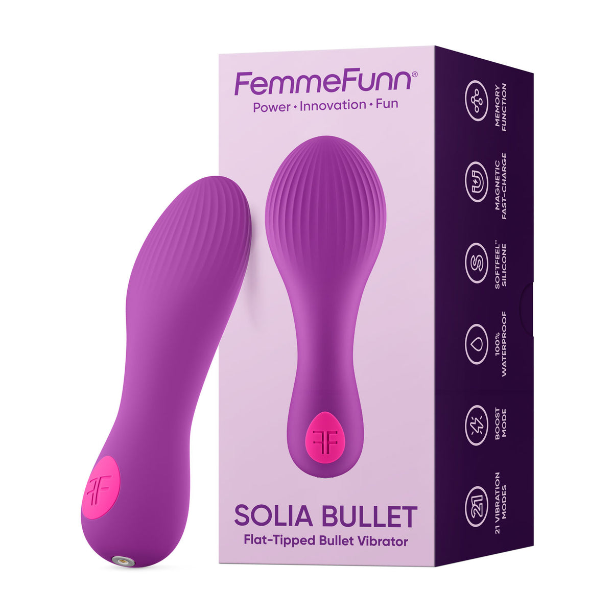 Solia Bullet Flat Tipped Vibrator by Femme Funn from LoveMart Co.