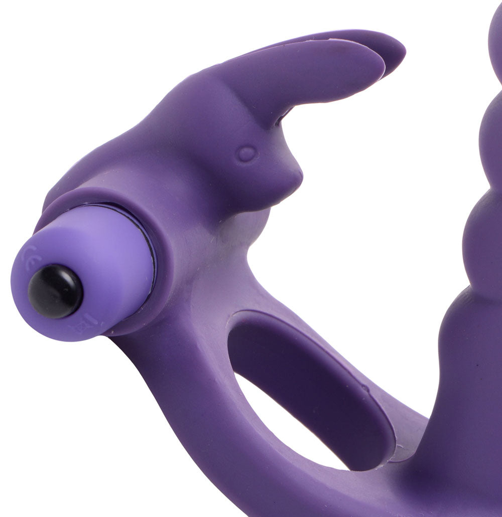 Double Delight Dual Insertion Vibrating Rabbit Cock Ring by XR Brands from LoveMart Co.