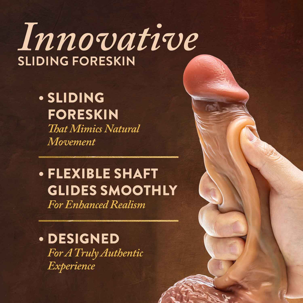 Renaissance Raphael 9.5" Sliding Foreskin Dildo With Squeezable Balls by Blush from LoveMart Co.