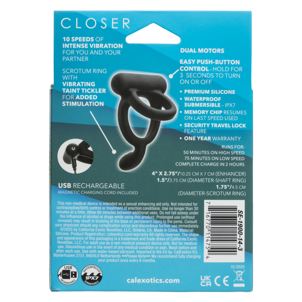 Closer Intimate Rechargeable Ring Caress by CalExotics from LoveMart Co.