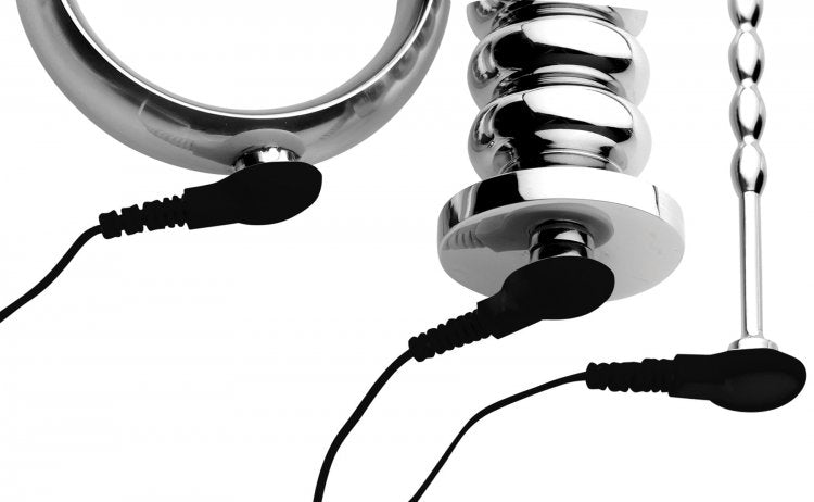 Zeus Deluxe Series Voltaic for Him Stainless Steel Male E-Stim Kit by XR Brands from LoveMart Co.
