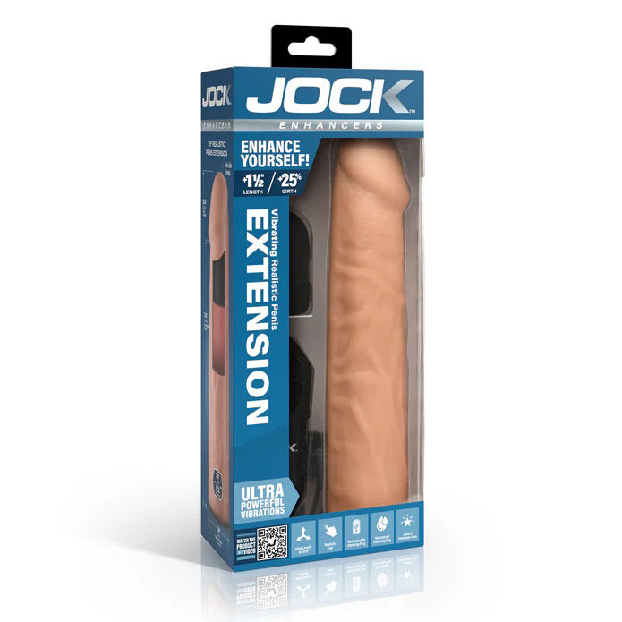 Jock Vibrating Penis Extension with Remote - Light by Curve Toys from LoveMart Co.