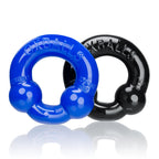 Ultraballs 2- Piece Cockring Set - Black & Police Blue by Oxballs from LoveMart Co.