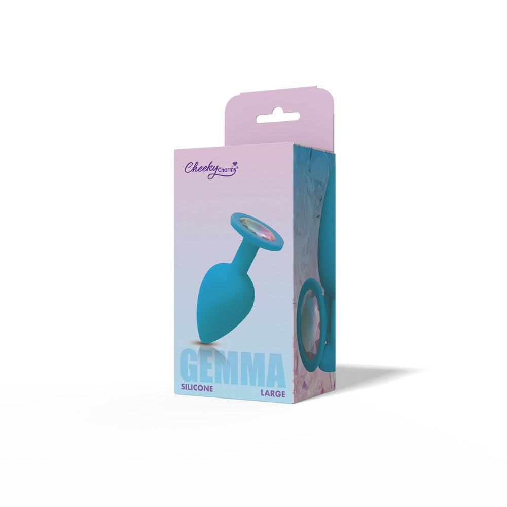Gemma Clear Iridescent Gem Silicone Plug - L by Viben from LoveMart Co.
